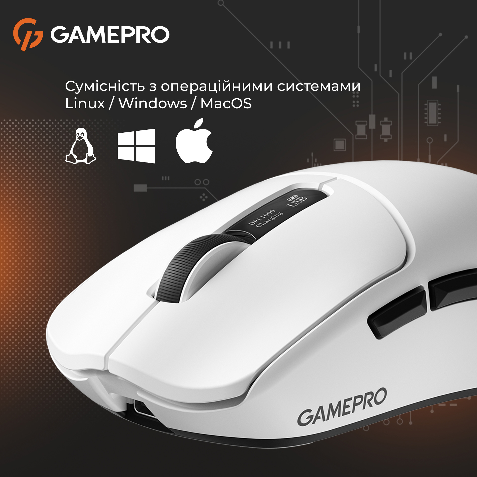 Миша ігрова GAMEPRO Genesis Ranker GM012 White