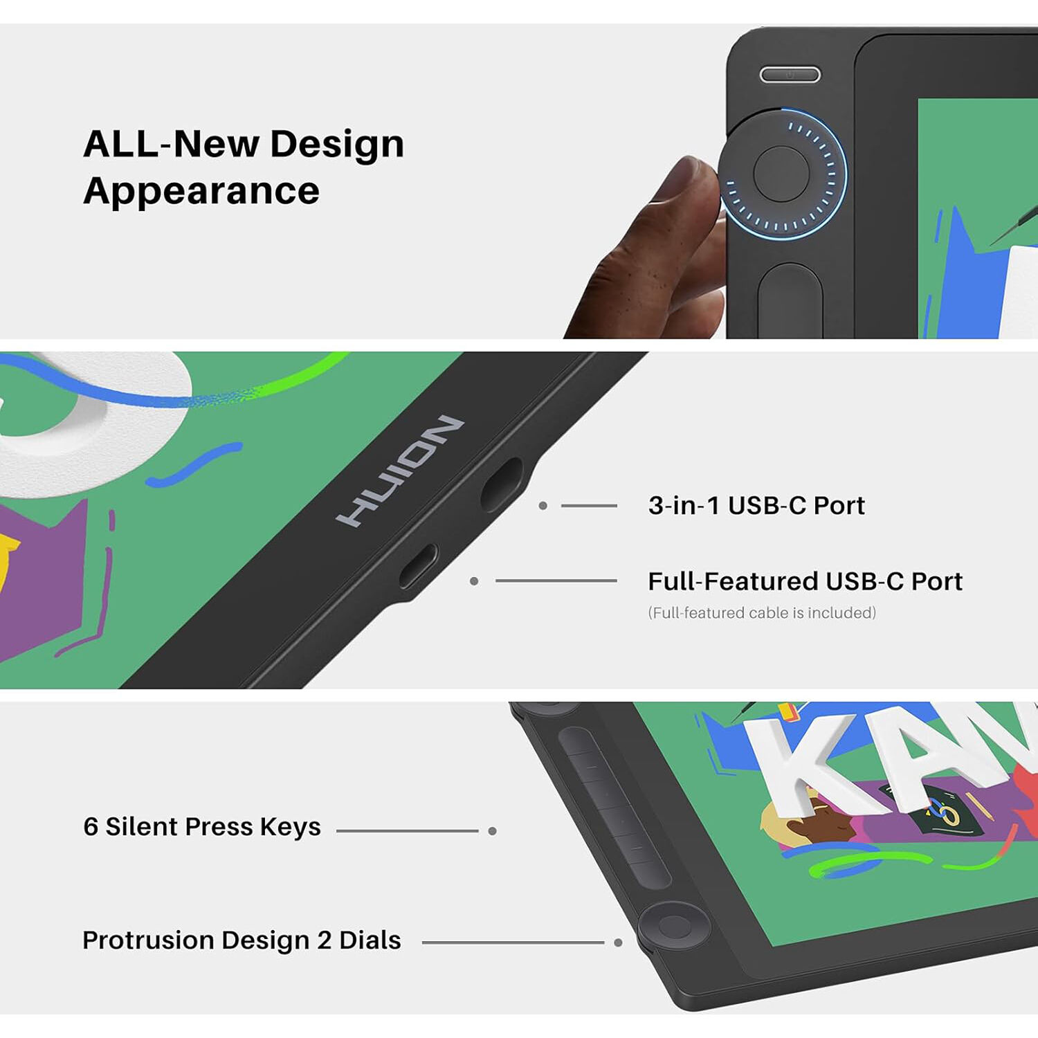 Графічний дисплей HUION Kamvas 16 Gen 3 (GS1563)