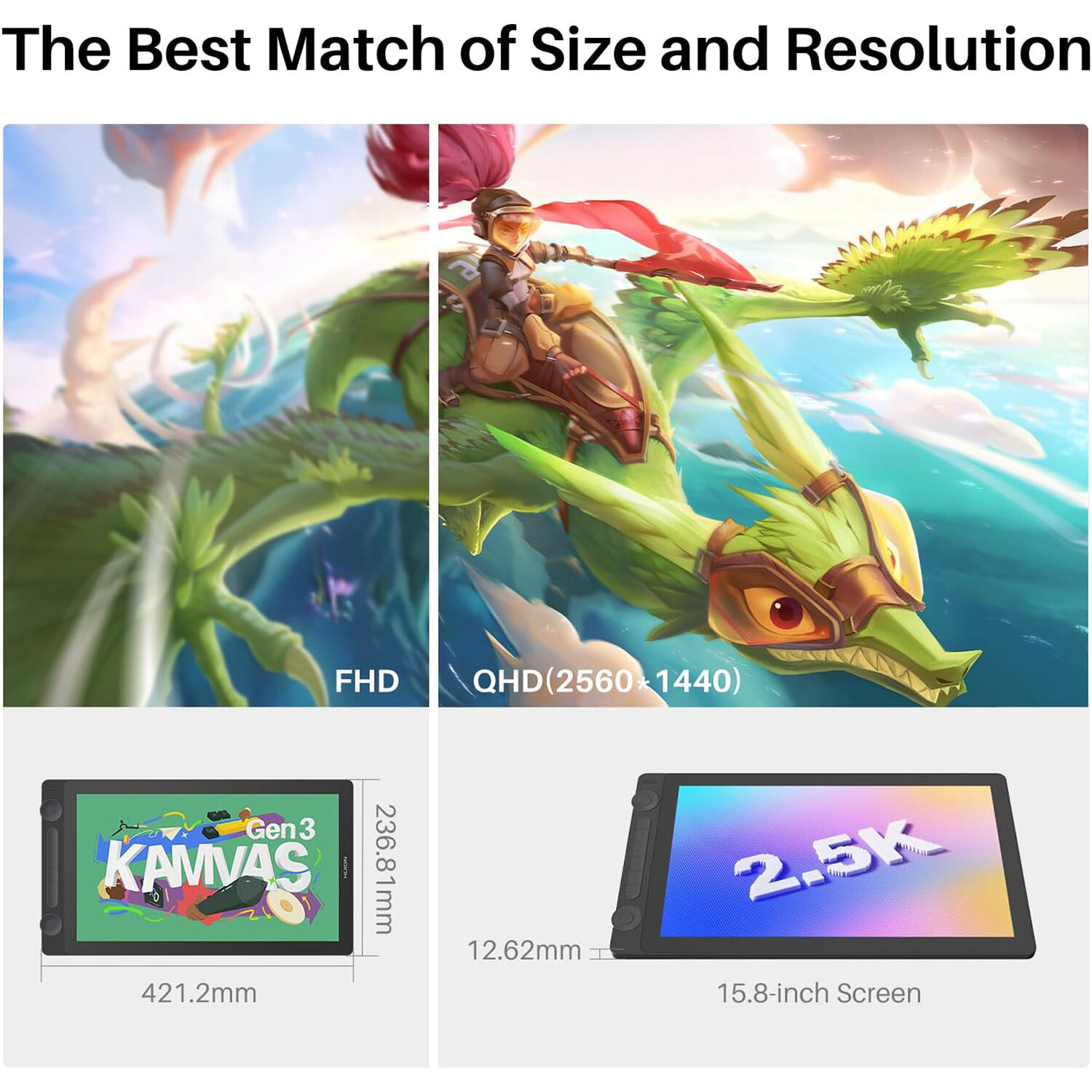 Графічний дисплей HUION Kamvas 16 Gen 3 (GS1563)