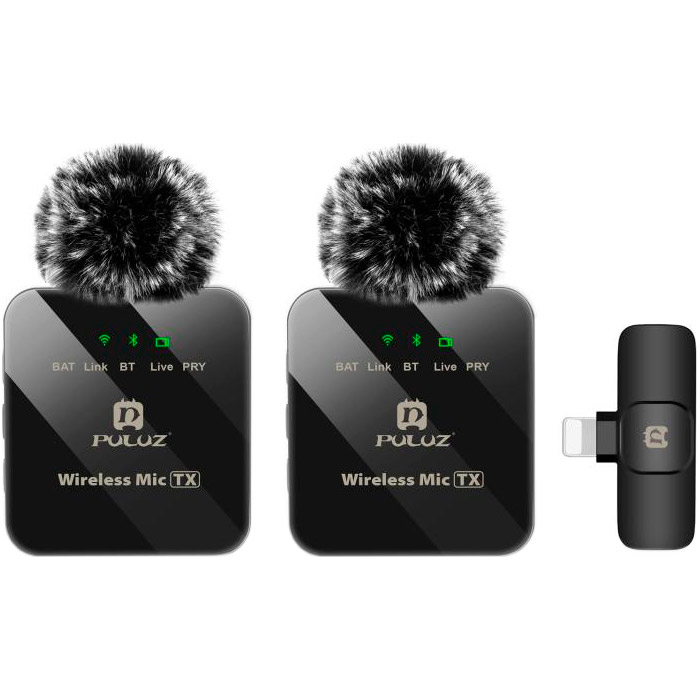 Беспроводной петличный микрофон PULUZ Wireless Lavalier Microphone for iPhone/iPad (PU647B)
