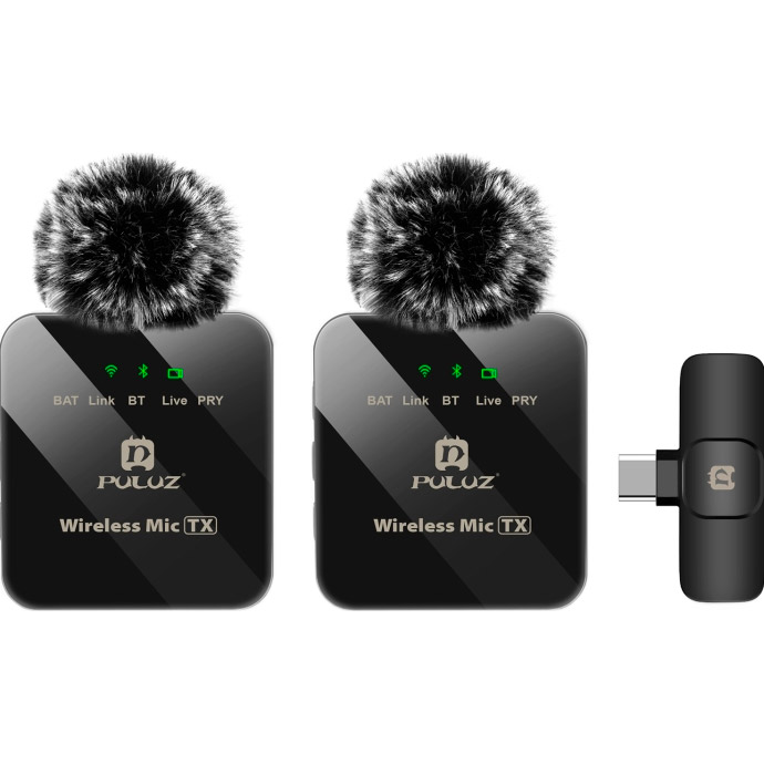 Бездротовий петличний мікрофон PULUZ Wireless Lavalier Microphone for Type-C (PU648B)