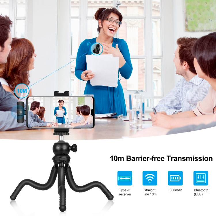 Бездротовий петличний мікрофон PULUZ Wireless Lavalier Microphone for Type-C (PU648B)