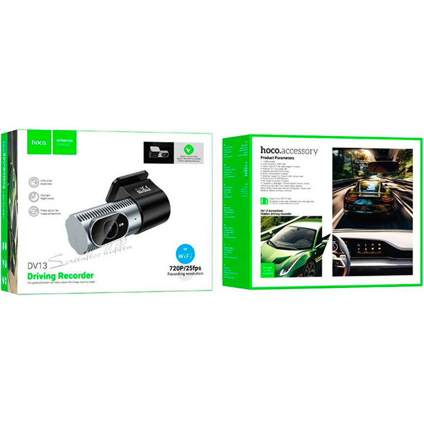 Автомобильный видеорегистратор HOCO DV13 Screenless Hidden Driving Recorder Iron Gray