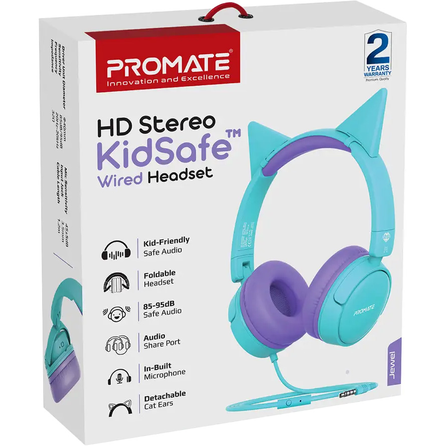 Навушники PROMATE Jewel Aqua