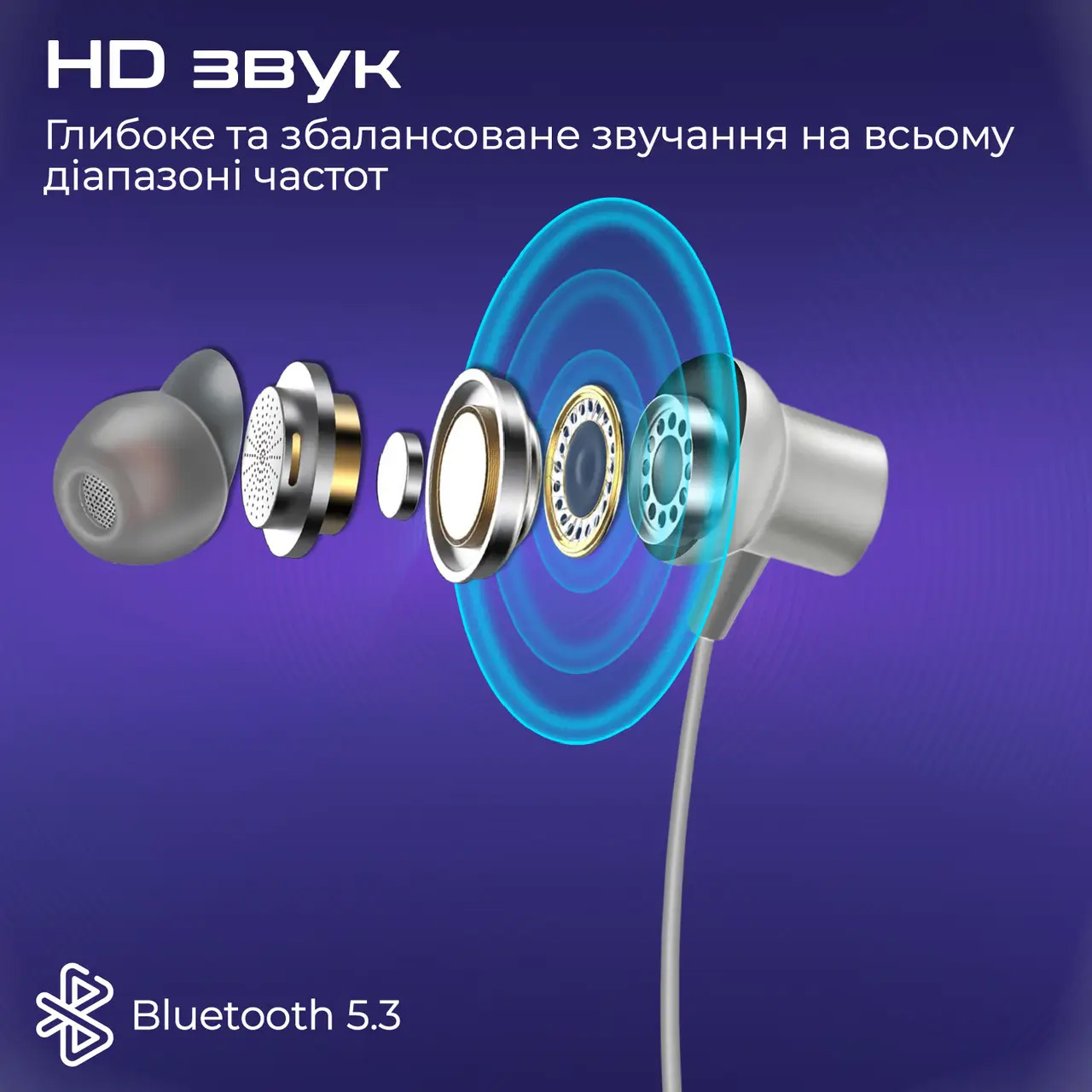 Наушники PROMATE Leap Silver