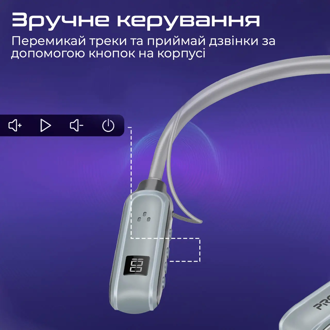 Наушники PROMATE Leap Silver