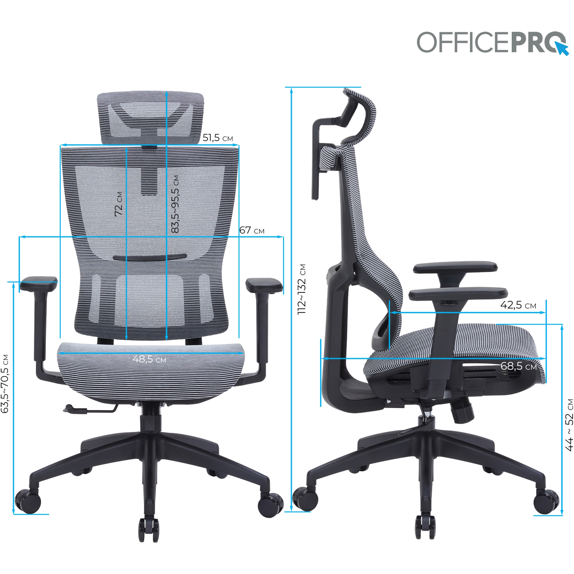 Кресло офисное OFFICEPRO Elegant OC660 Black/Dark Gray