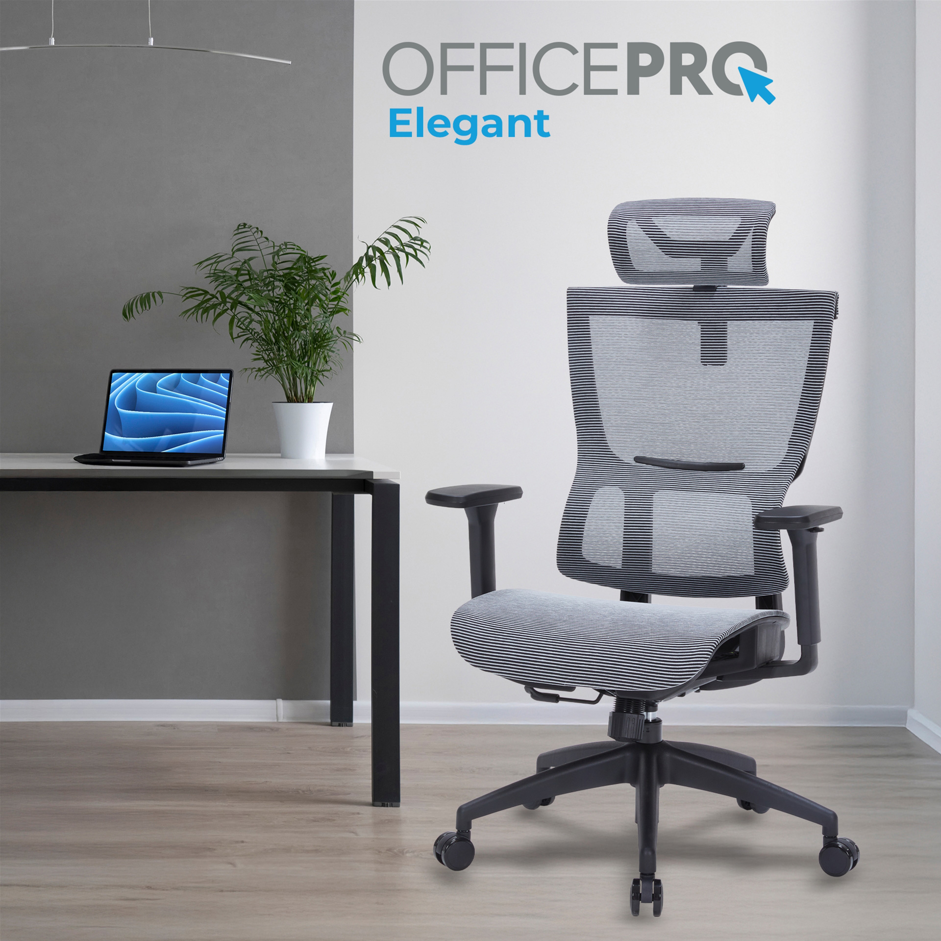 Кресло офисное OFFICEPRO Elegant OC660 Black/Dark Gray