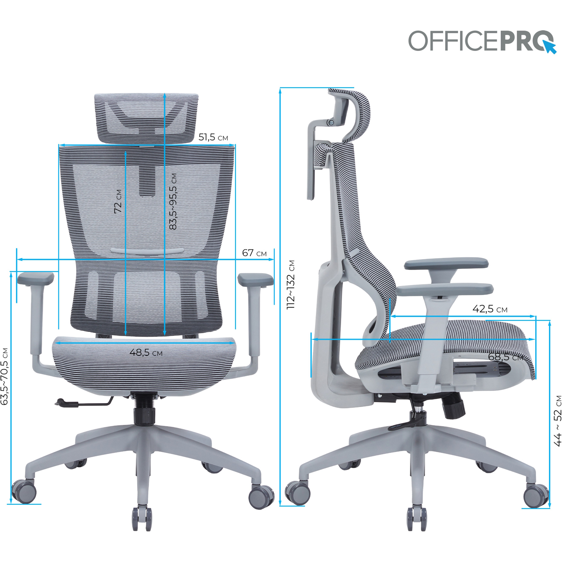Кресло офисное OFFICEPRO Elegant OC660 Gray/Dark Gray