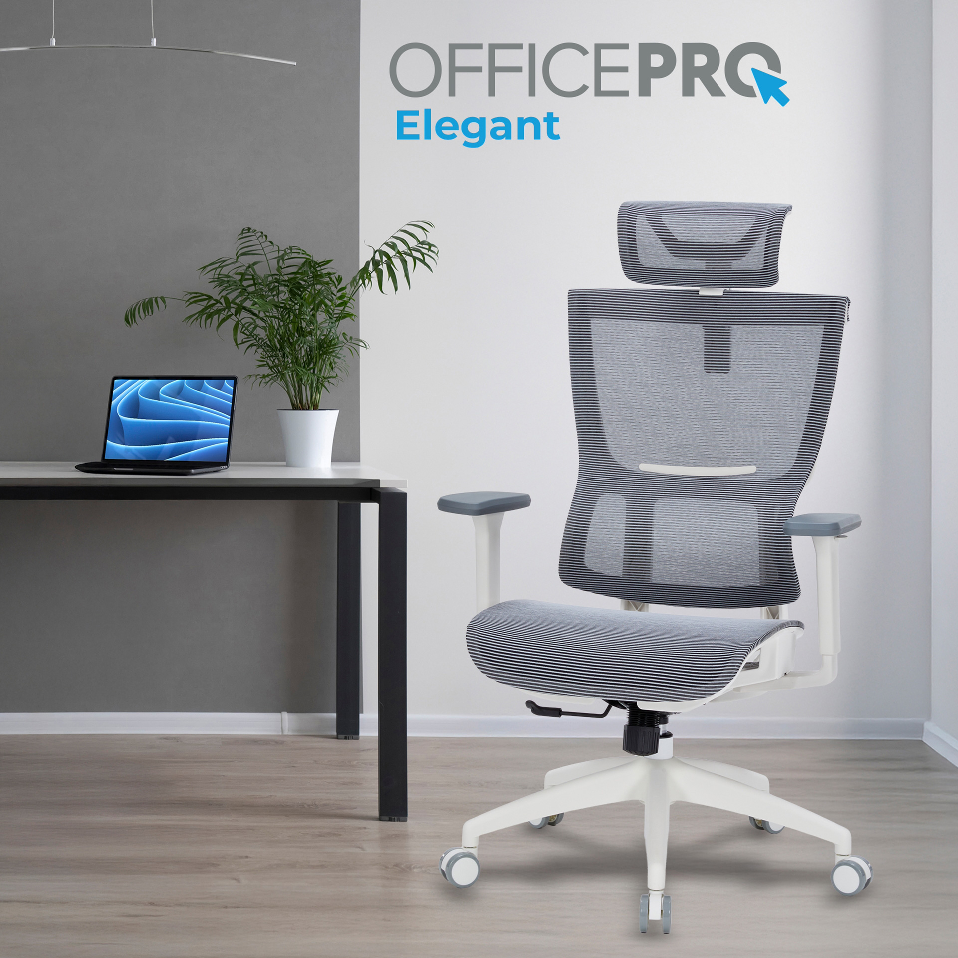 Кресло офисное OFFICEPRO Elegant OC660 White/Dark Gray