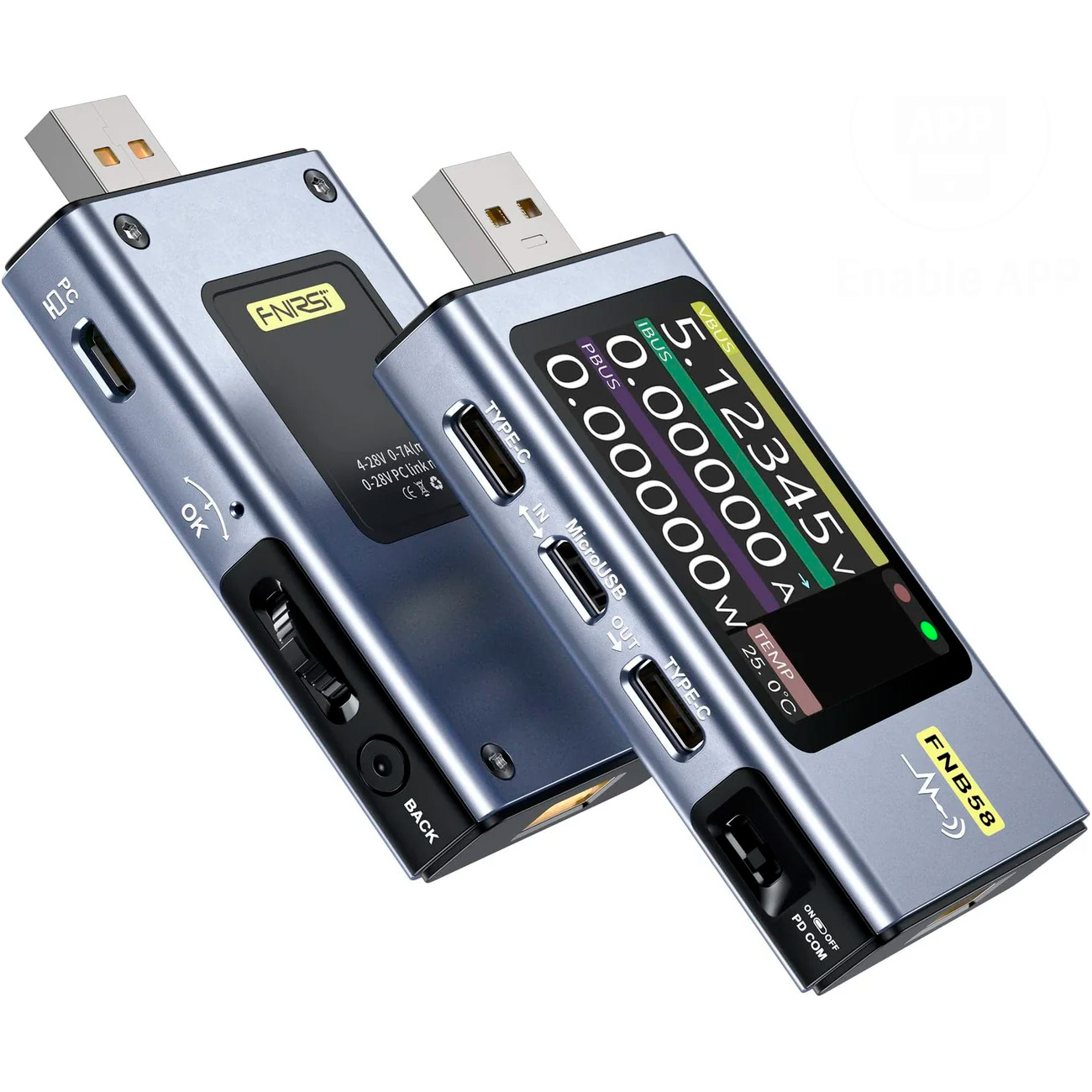 USB тестер FNIRSI FNB58 Bluetooth