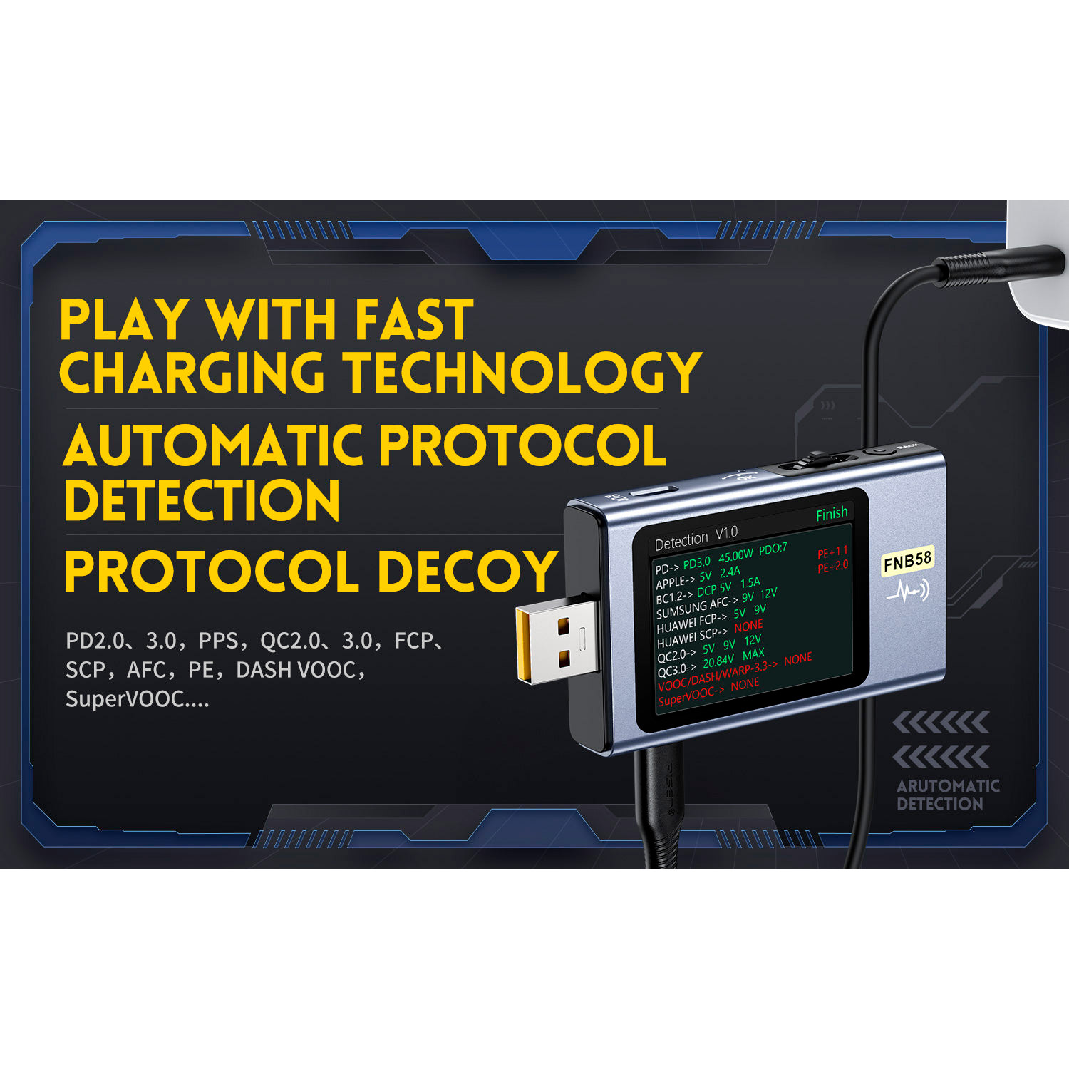 USB тестер FNIRSI FNB58 Bluetooth