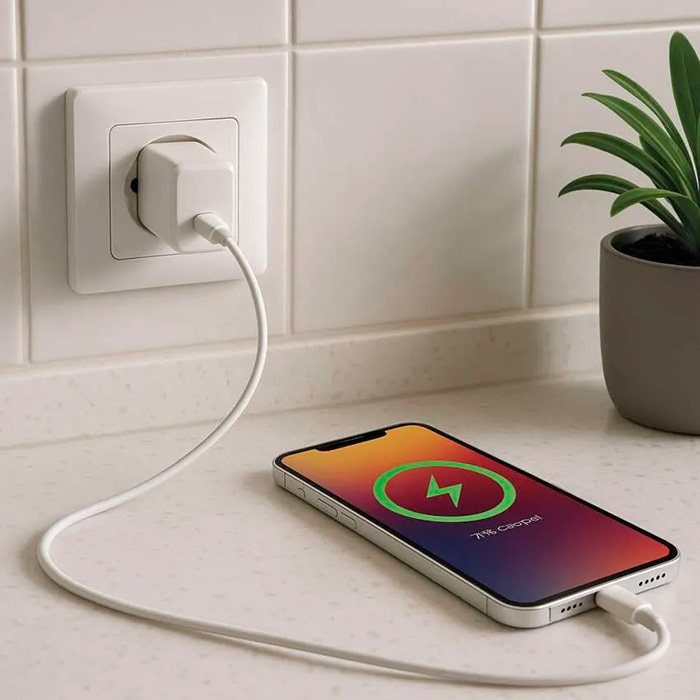 Зарядное устройство EMOS V01G20 1xUSB-C, PD20W, GaN Charger White