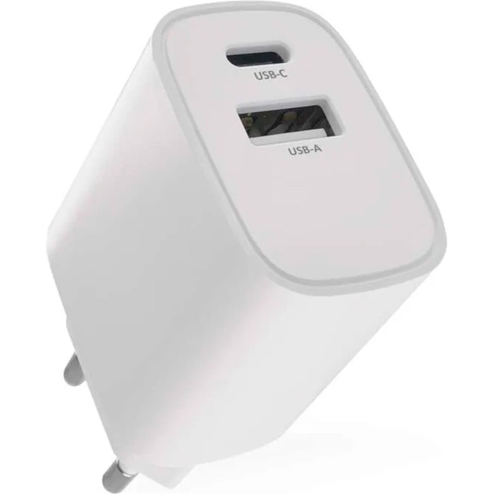 Зарядное устройство EMOS V02B15 1xUSB-A, 1xUSB-C, 15W, GaN Charger White