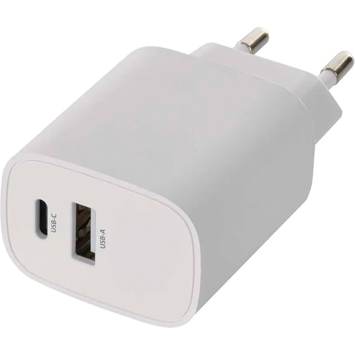 Зарядное устройство EMOS V02B15 1xUSB-A, 1xUSB-C, 15W, GaN Charger White