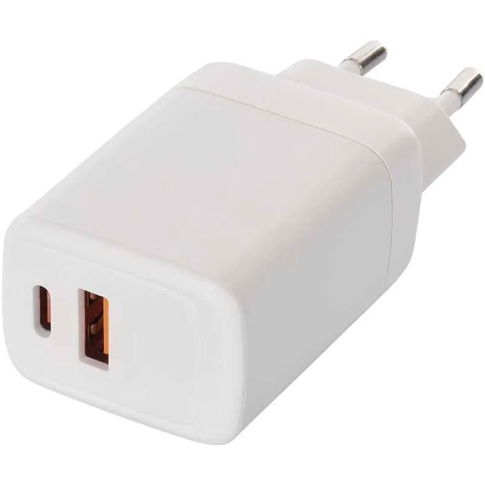 Зарядное устройство EMOS V04G45 1xUSB-A, 1xUSB-C, PD45W, GaN Charger White