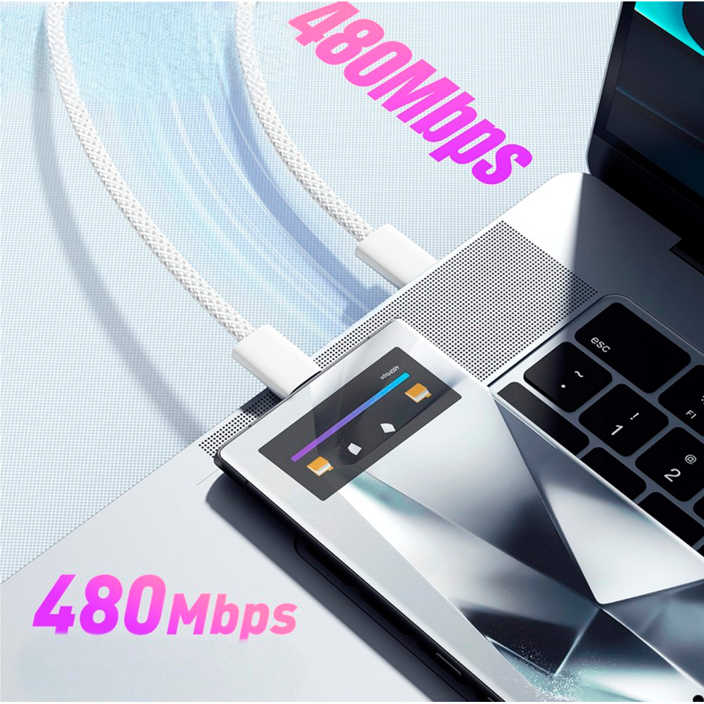 Зарядний пристрій ESSAGER Vanjane 20W 1xUSB-C, PD3.0, QC3.0 Travel Charger White w/Type-C cable (EFJB02-JSTT2-T)