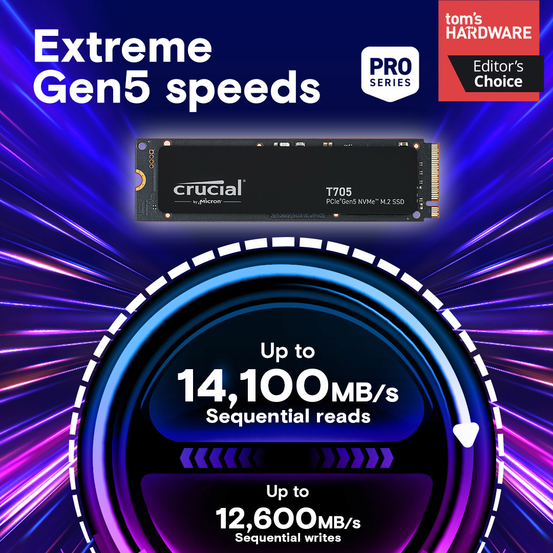 SSD диск CRUCIAL T705 4TB M.2 NVMe (CT4000T705SSD3)