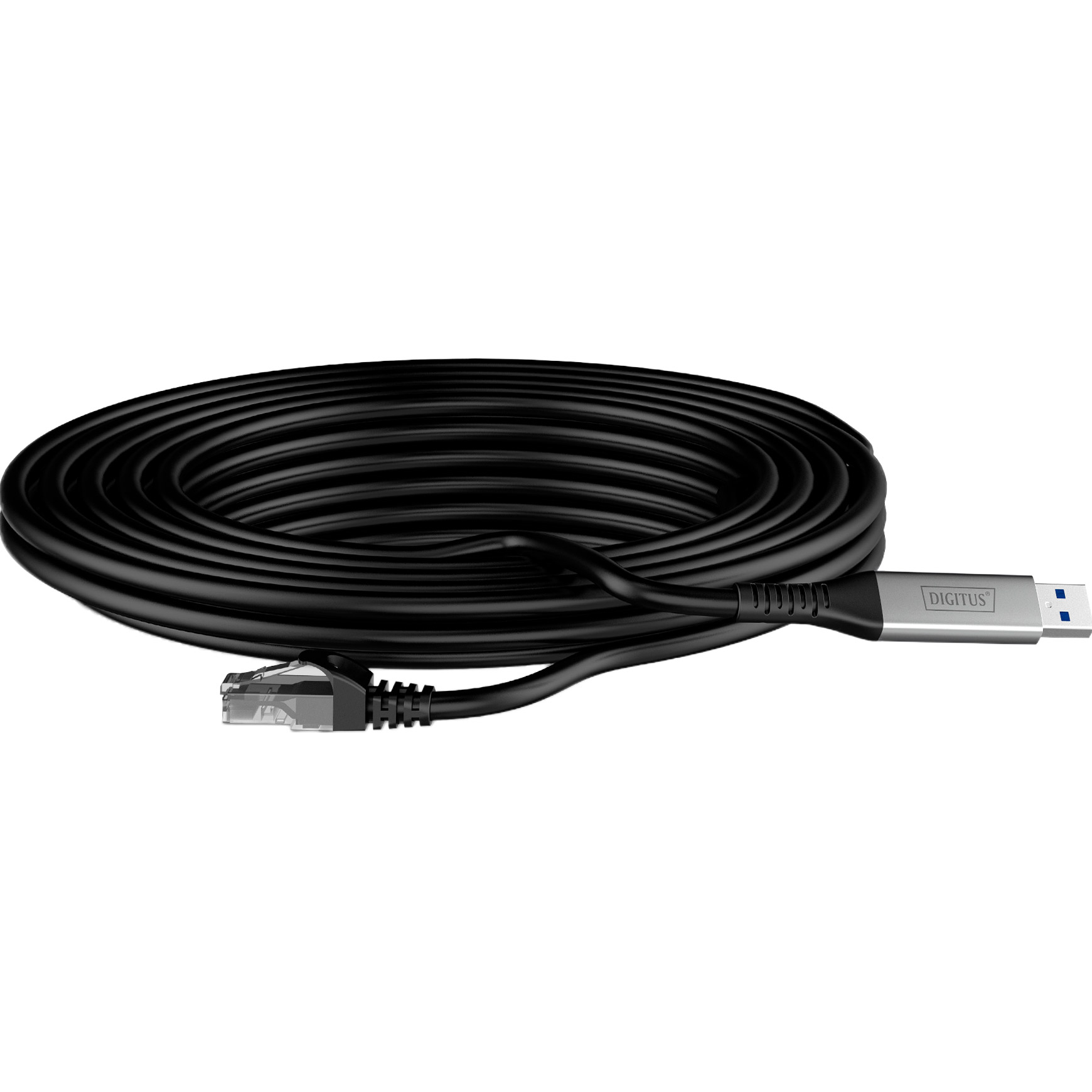 Кабель-адаптер USB-A to RJ-45 Gigabit Ethernet DIGITUS SSTP Cat.6a CU 2м Black (AK-300600-020-S)