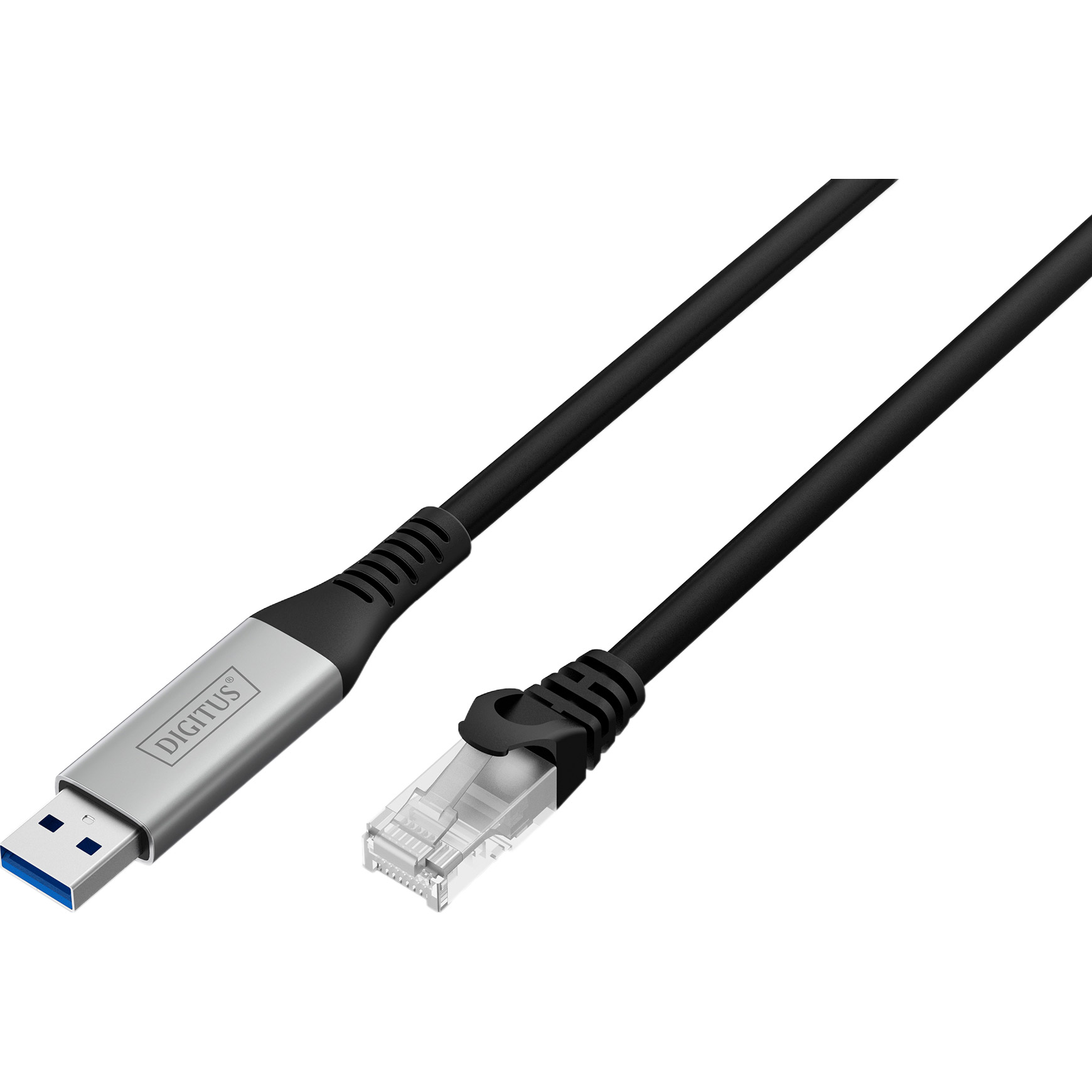 Кабель-адаптер USB-A to RJ-45 Gigabit Ethernet DIGITUS SSTP Cat.6a CU 2м Black (AK-300600-020-S)