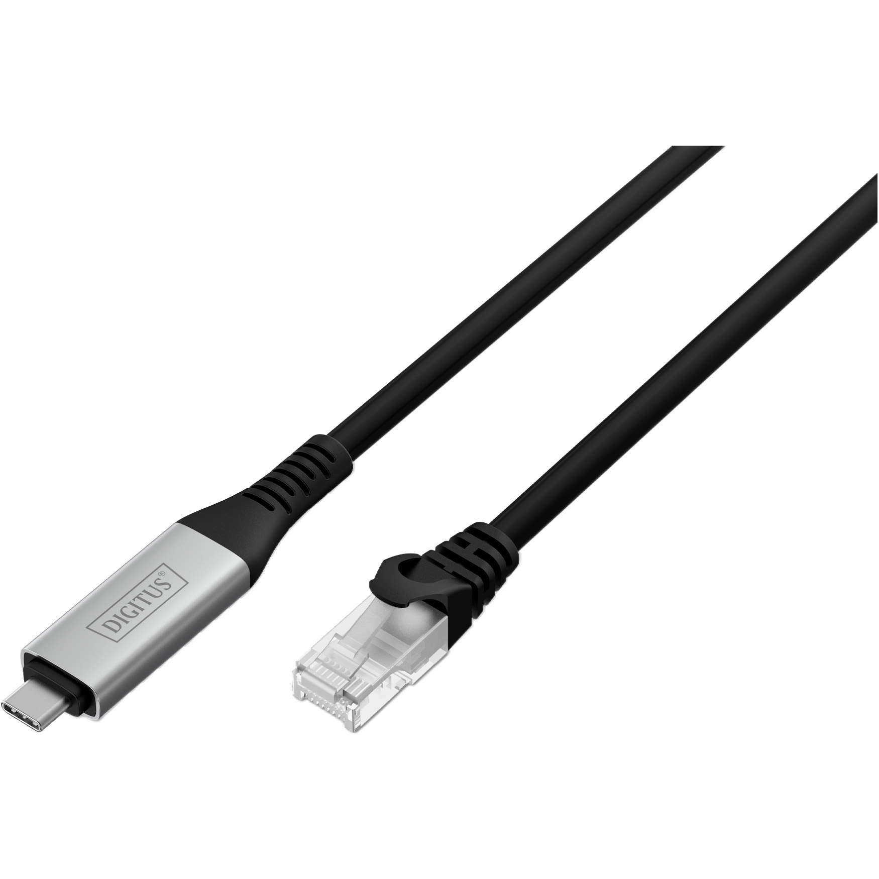 Кабель-адаптер USB-C to RJ-45 Gigabit Ethernet DIGITUS SSTP Cat.6a CU 2м Black (AK-300601-020-S)