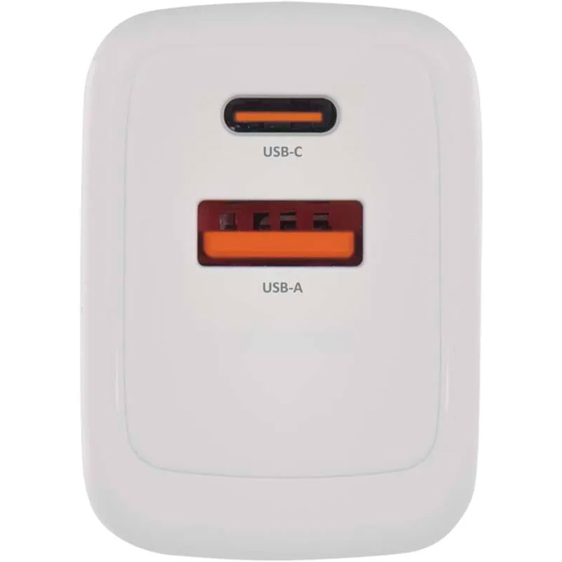 Зарядное устройство EMOS V02G20 1xUSB-A, 1xUSB-C, PD20W, GaN Charger White