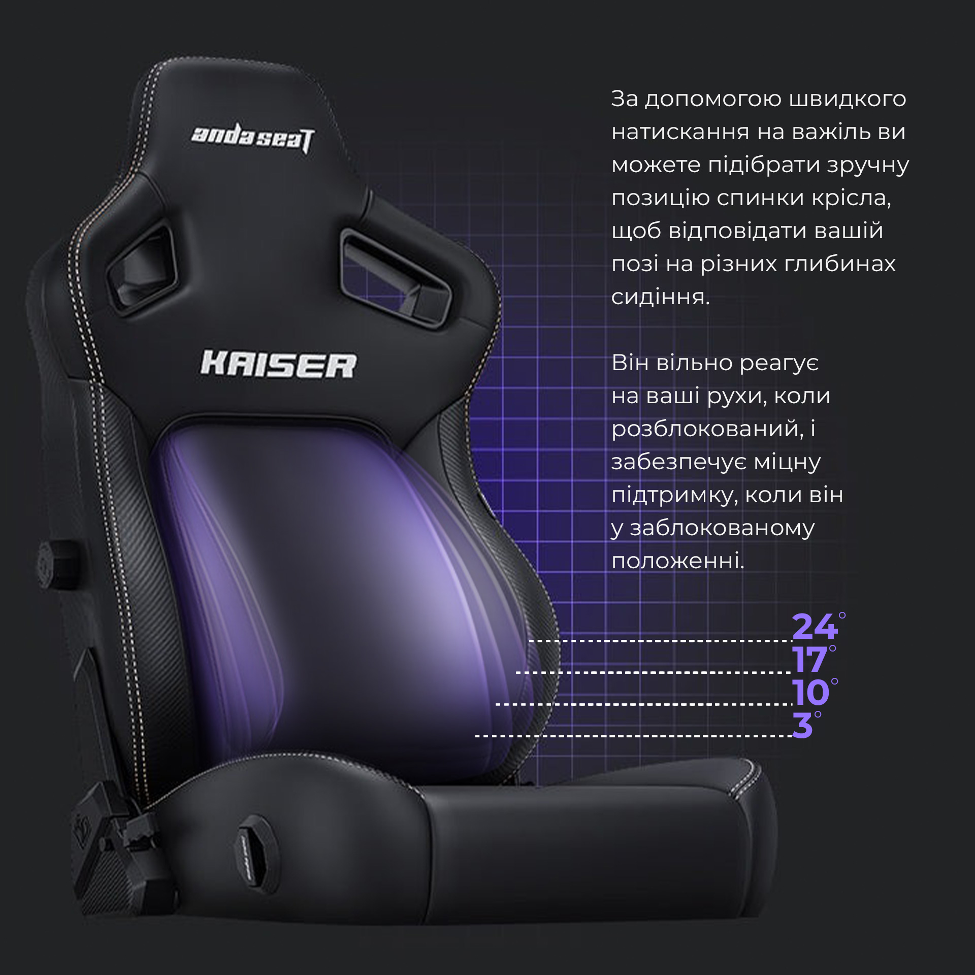 Крісло геймерське ANDA SEAT Kaiser 4 Fabric Dark Gray