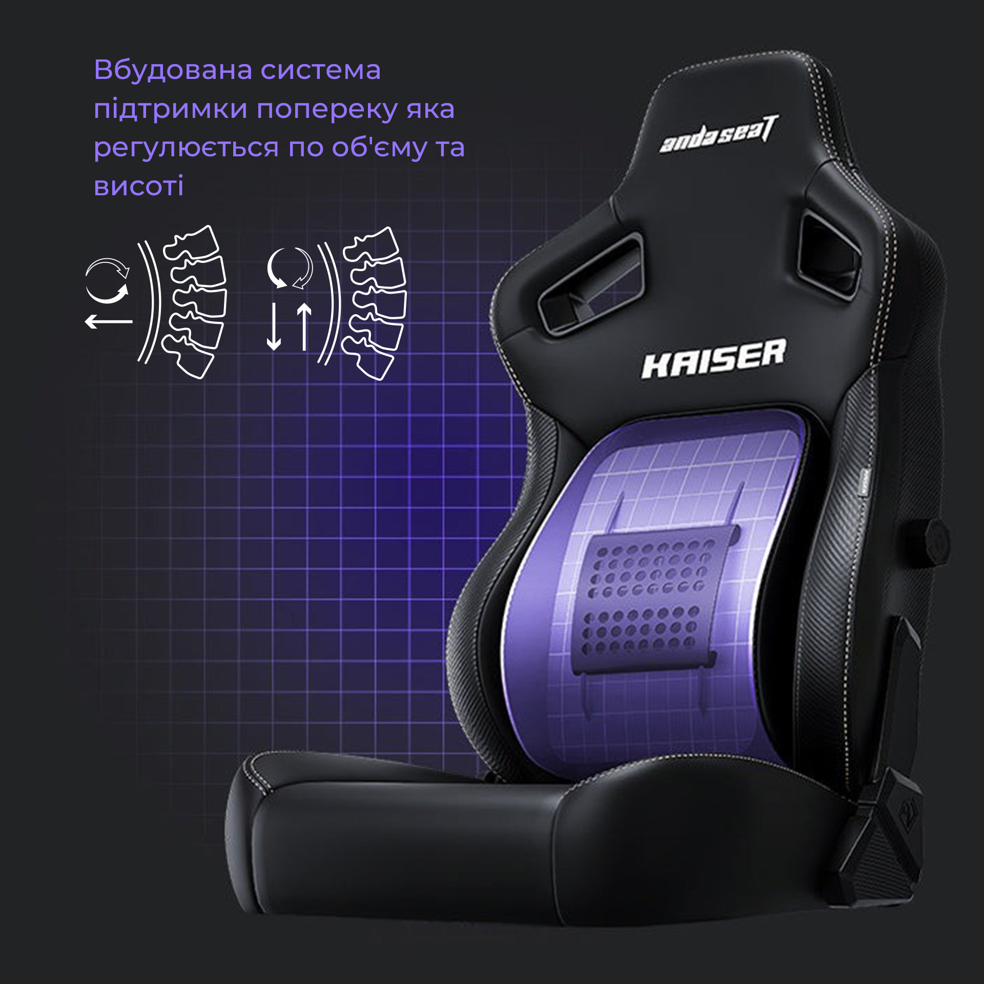 Крісло геймерське ANDA SEAT Kaiser 4 Fabric Dark Gray