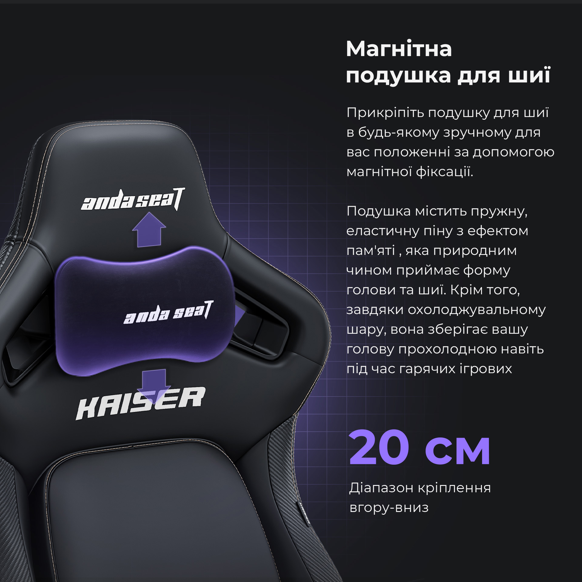 Крісло геймерське ANDA SEAT Kaiser 4 Fabric Dark Gray