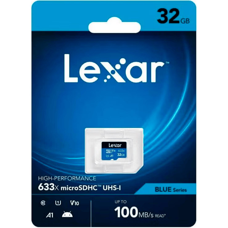 Карта пам'яті LEXAR microSDHC High Performance 633x 32GB UHS-I V10 A1 Class 10 (LMS0633032G-BNNNG)