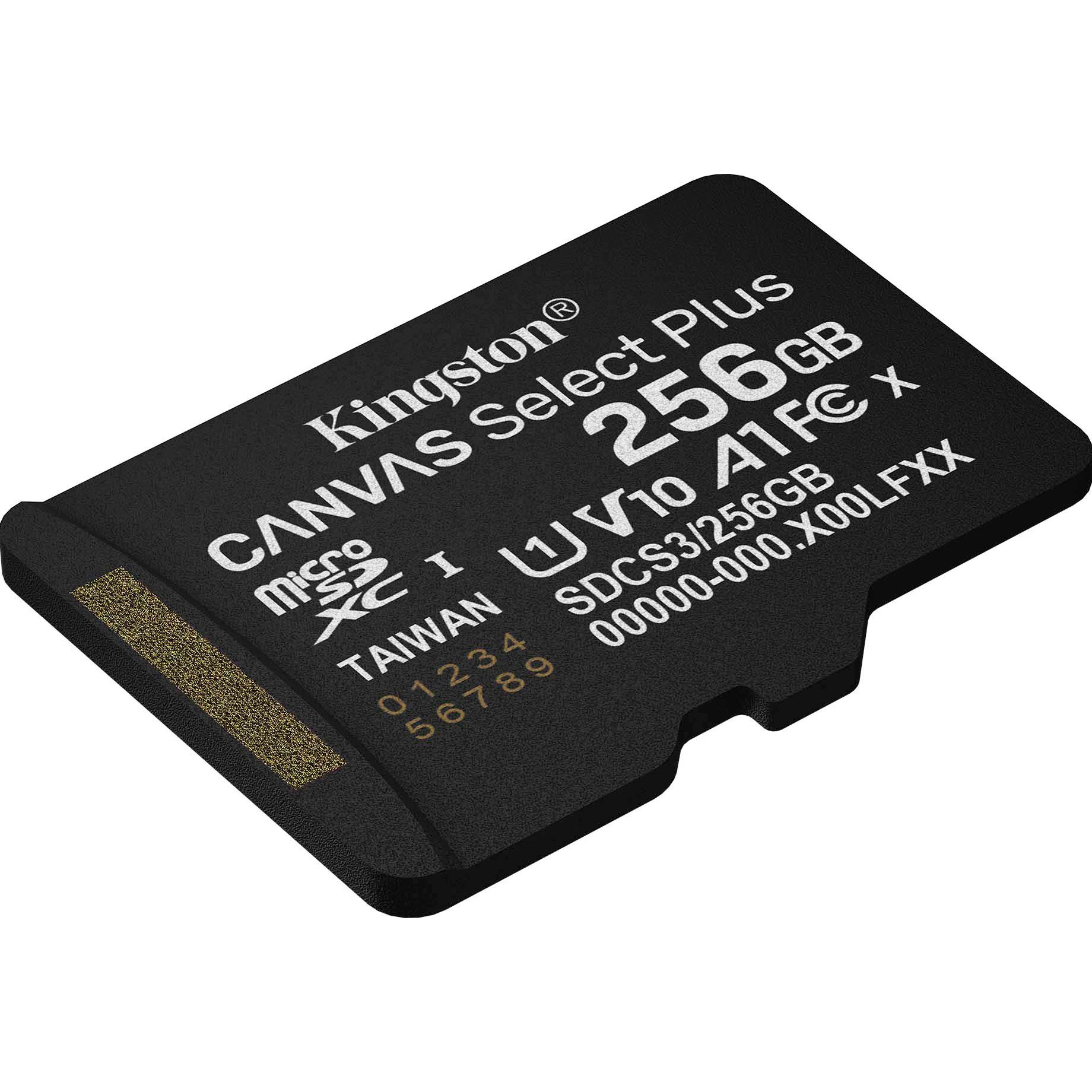 Карта пам'яті KINGSTON microSDXC Canvas Select Plus 256GB UHS-I V10 A1 Class 10 (SDCS3/256GBSP)