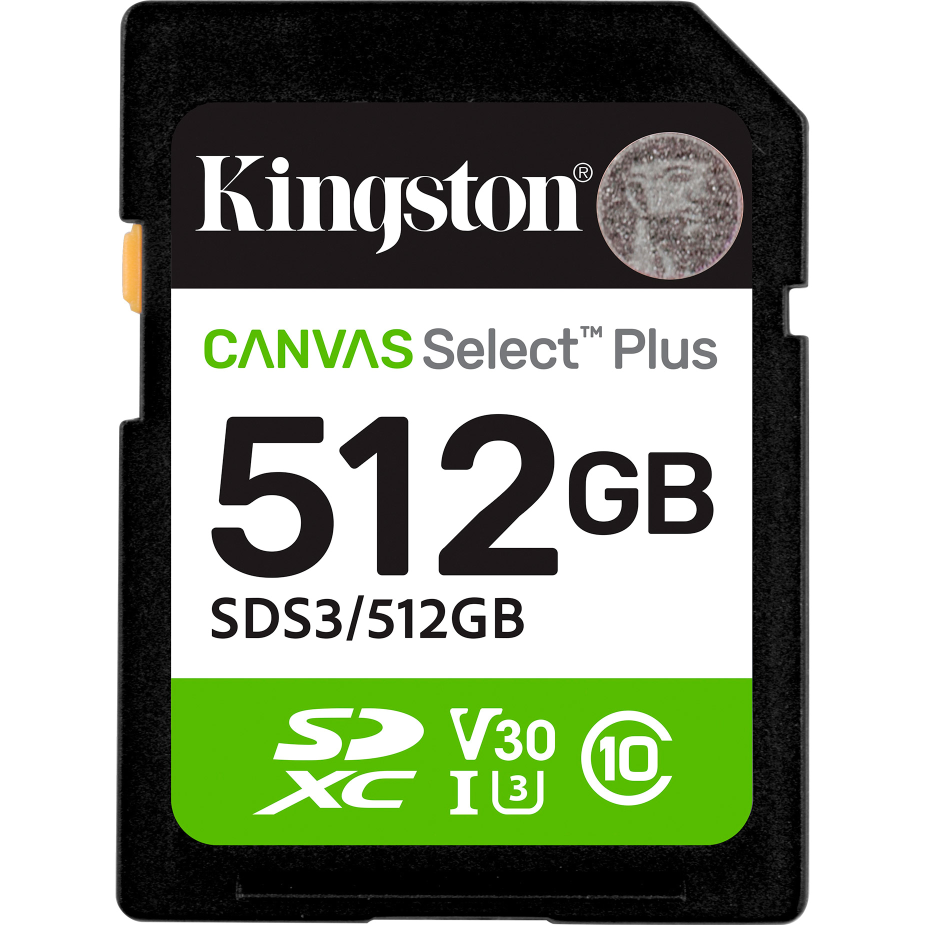 Карта пам'яті KINGSTON SDXC Canvas Select Plus 512GB UHS-I U3 V30 A1 Class 10 (SDS3/512GB)