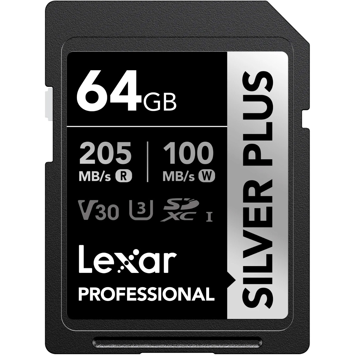 Карта памяти LEXAR SDXC Professional Silver Plus 64GB UHS-I U3 V30 Class 10 (LSDSIPL064G-BNNNG)