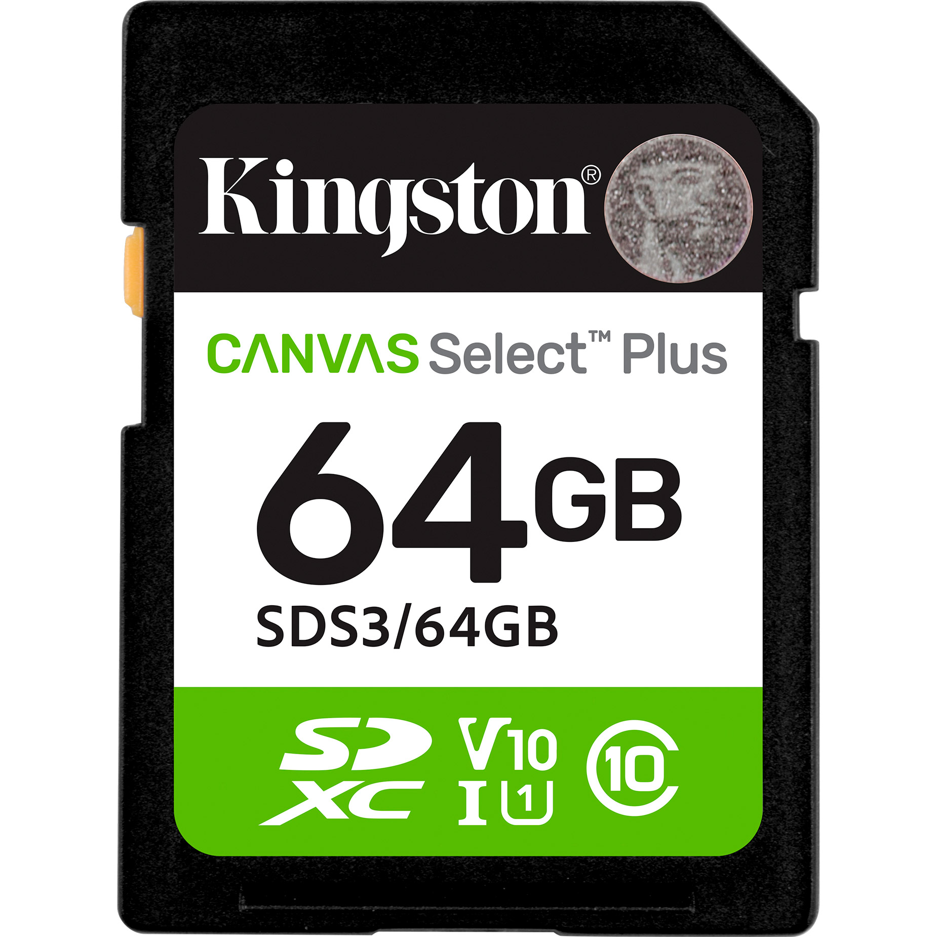 Карта пам'яті KINGSTON SDXC Canvas Select Plus 64GB UHS-I V10 A1 Class 10 (SDS3/64GB)