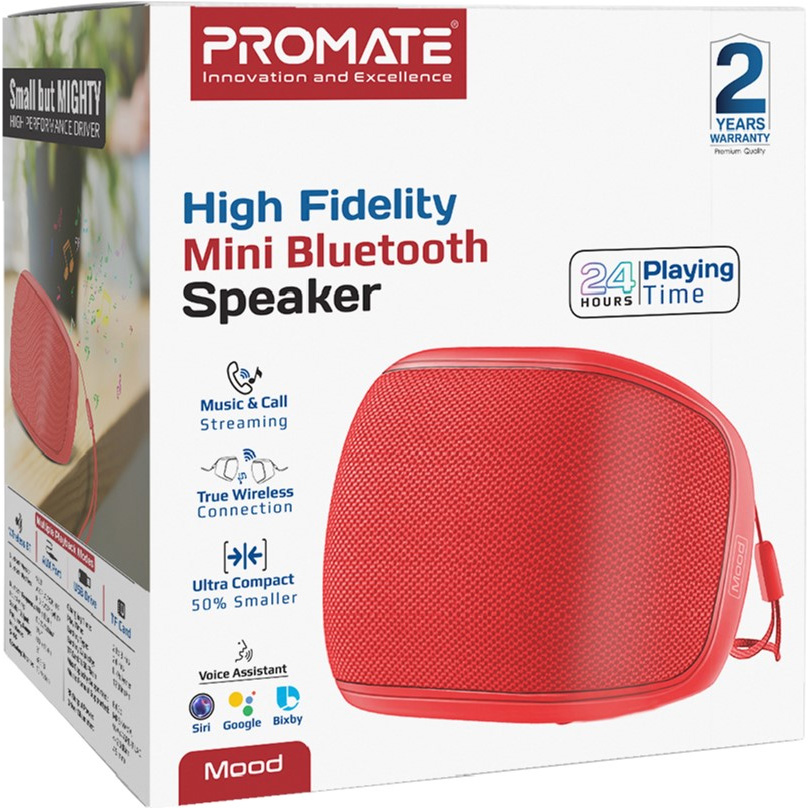 Портативная колонка PROMATE Mood Red
