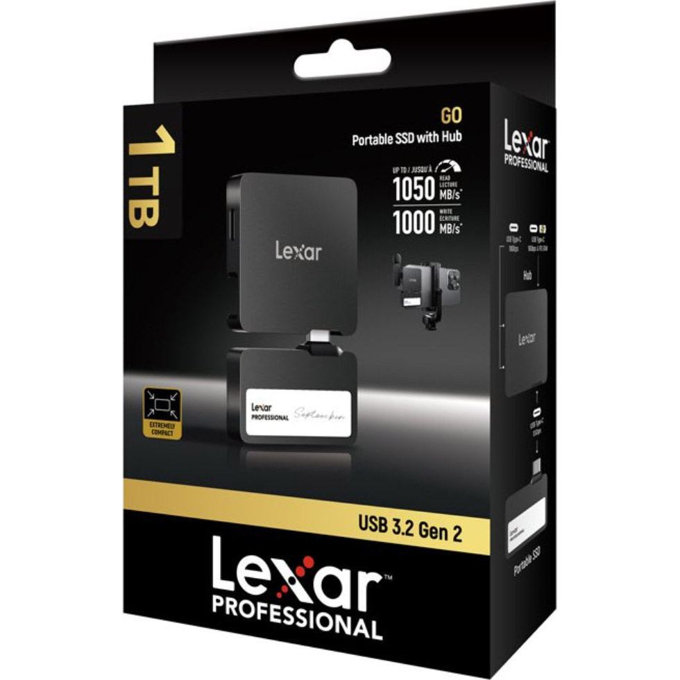 Портативний SSD диск LEXAR SL400 Professional Go with Hub 1TB USB3.2 Gen2 Black (LSL400S001T-RNBNG)