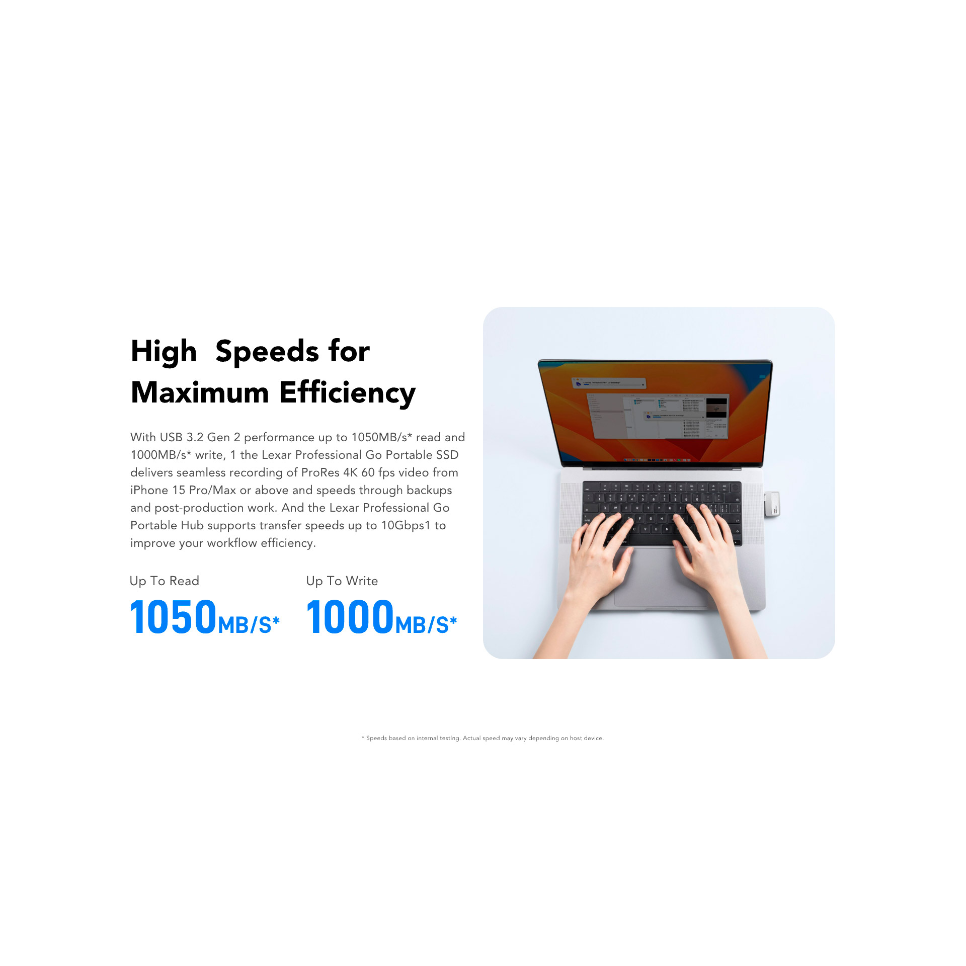 Портативний SSD диск LEXAR SL400 Professional Go with Hub 1TB USB3.2 Gen2 Black (LSL400S001T-RNBNG)