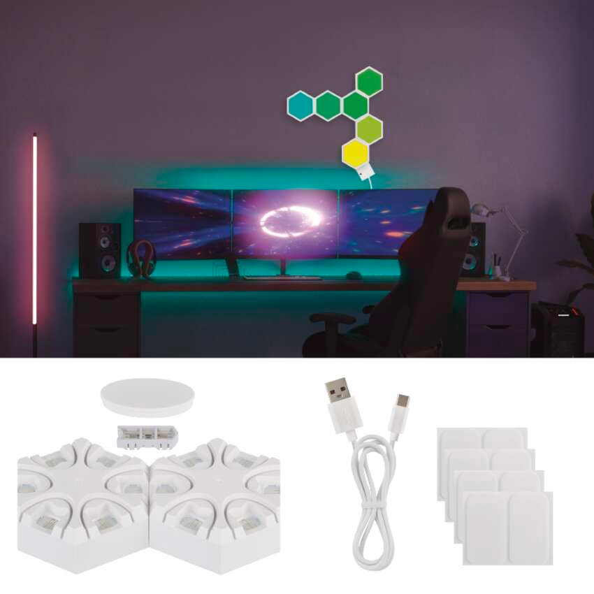 Умная световая панель EMOS GoSmart ZIW426R Hexagon Lamp AMBI White