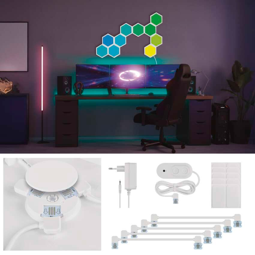 Умная световая панель EMOS GoSmart ZIW22AR Wall Hexagons AMBI