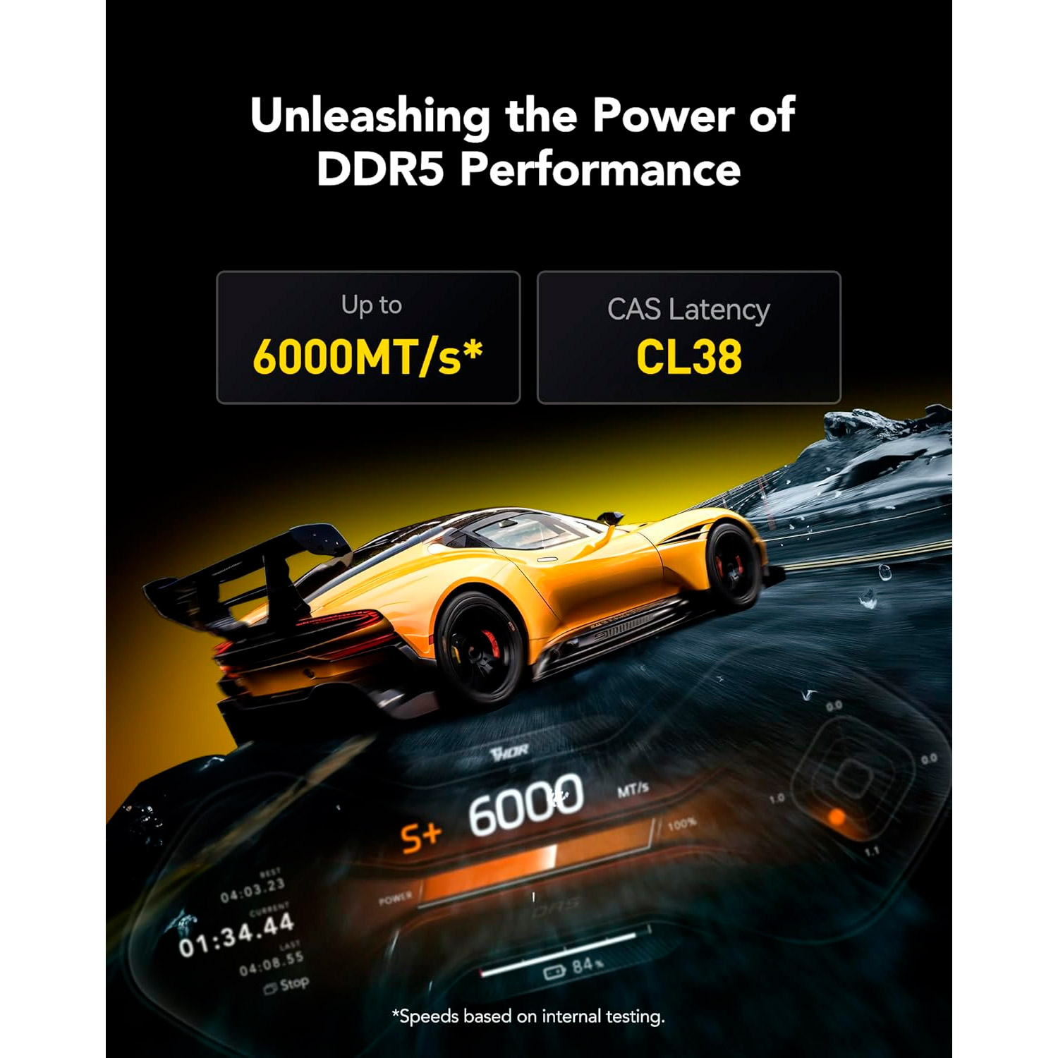 Модуль памяти LEXAR Thor DDR5 6000MHz 16GB Kit 2x8GB Black (LD5U08G60C38LG-RGD)