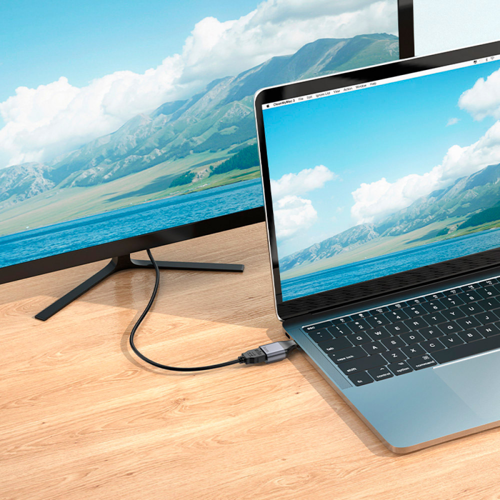 Адаптер HOCO UA33 USB-C to HDMI Black/Gray