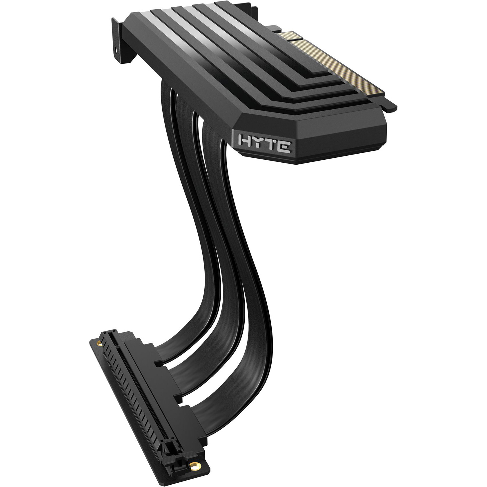 Вертикальное крепление для видеокарты HYTE PCIE40 4.0 Luxury Riser Cable 200mm Black (PE-CAY1010-00B)