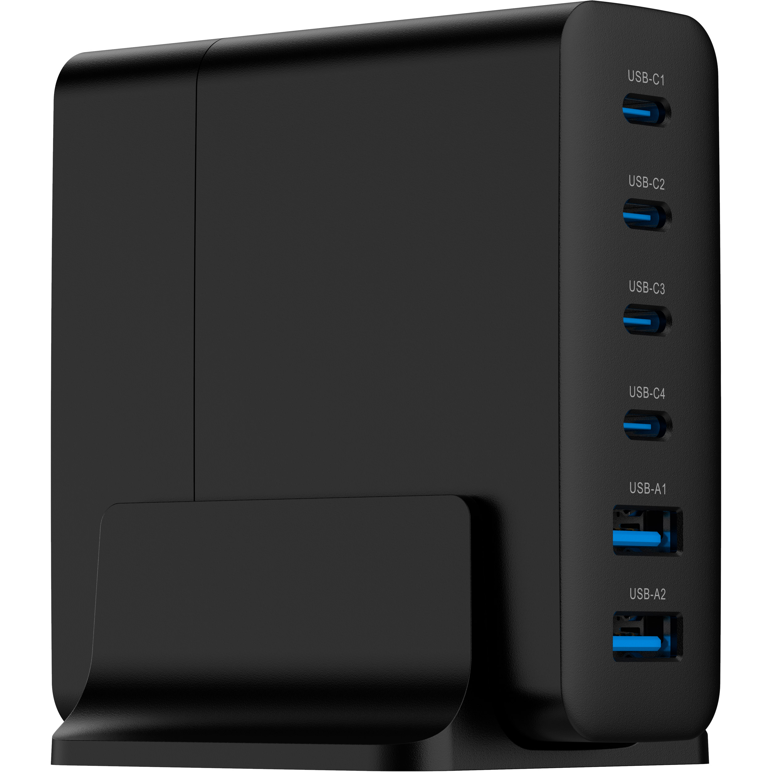 Зарядна станція GEMBIRD 2xUSB-A, 4xUSB-C, PD+QC3.0 GaN 75W Black (TA-UC-2A4C-PD75-01-BK)
