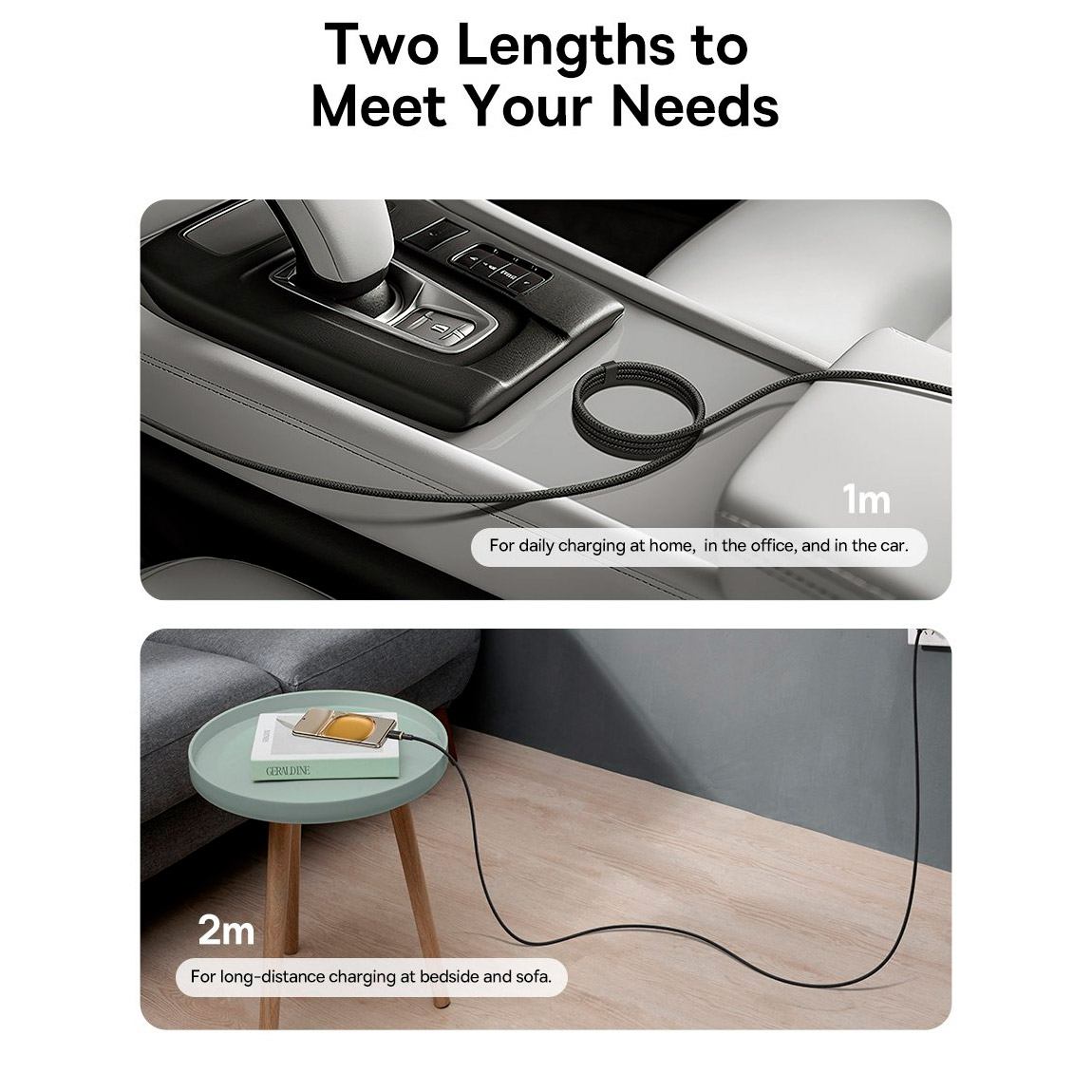 Кабель BASEUS Dura Series Fast Charging Cable USB to Type-C 60W 2м Black/Gold (P10377802U01-02)