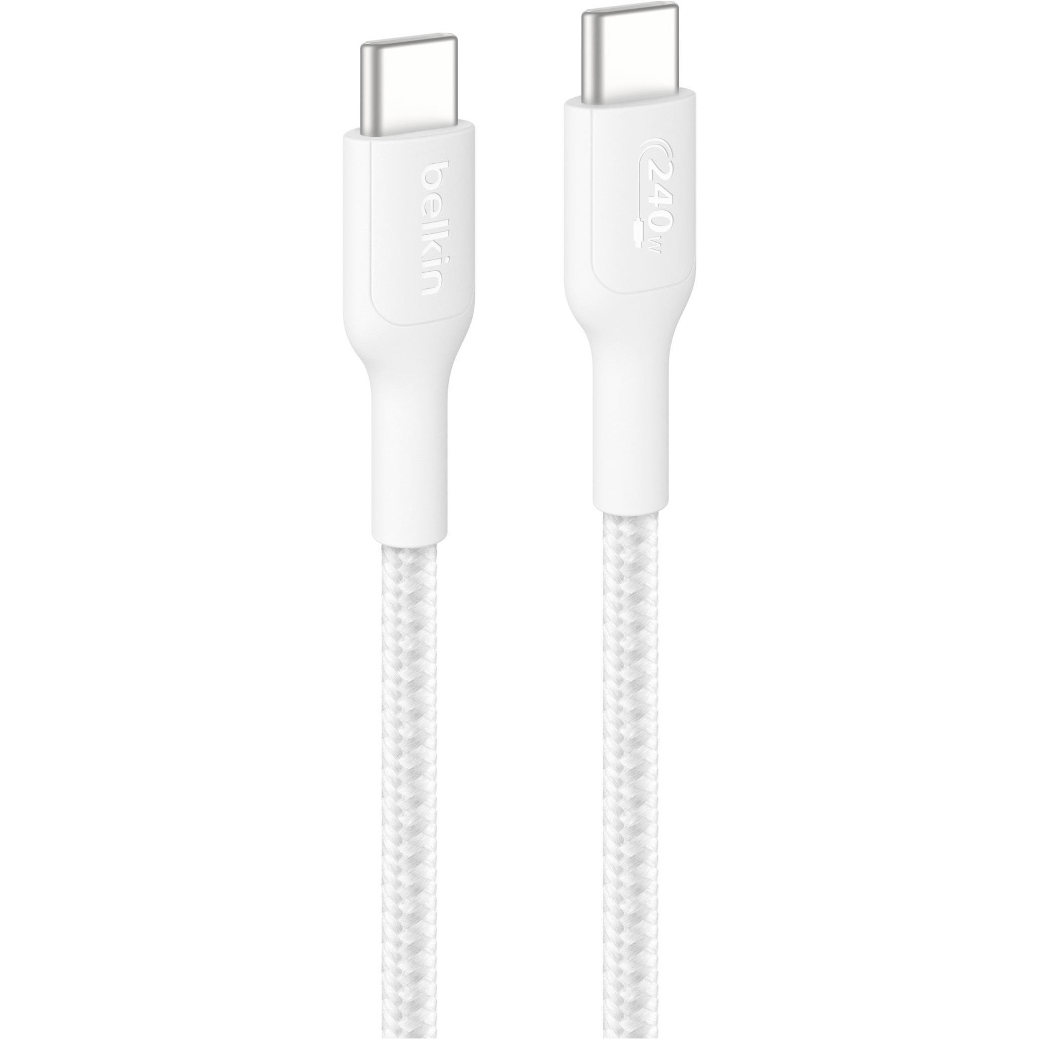 Кабель BELKIN Boost Up Charge Pro Braided USB-C to USB-C 240W 1м White (CAB025HQ1MWH)
