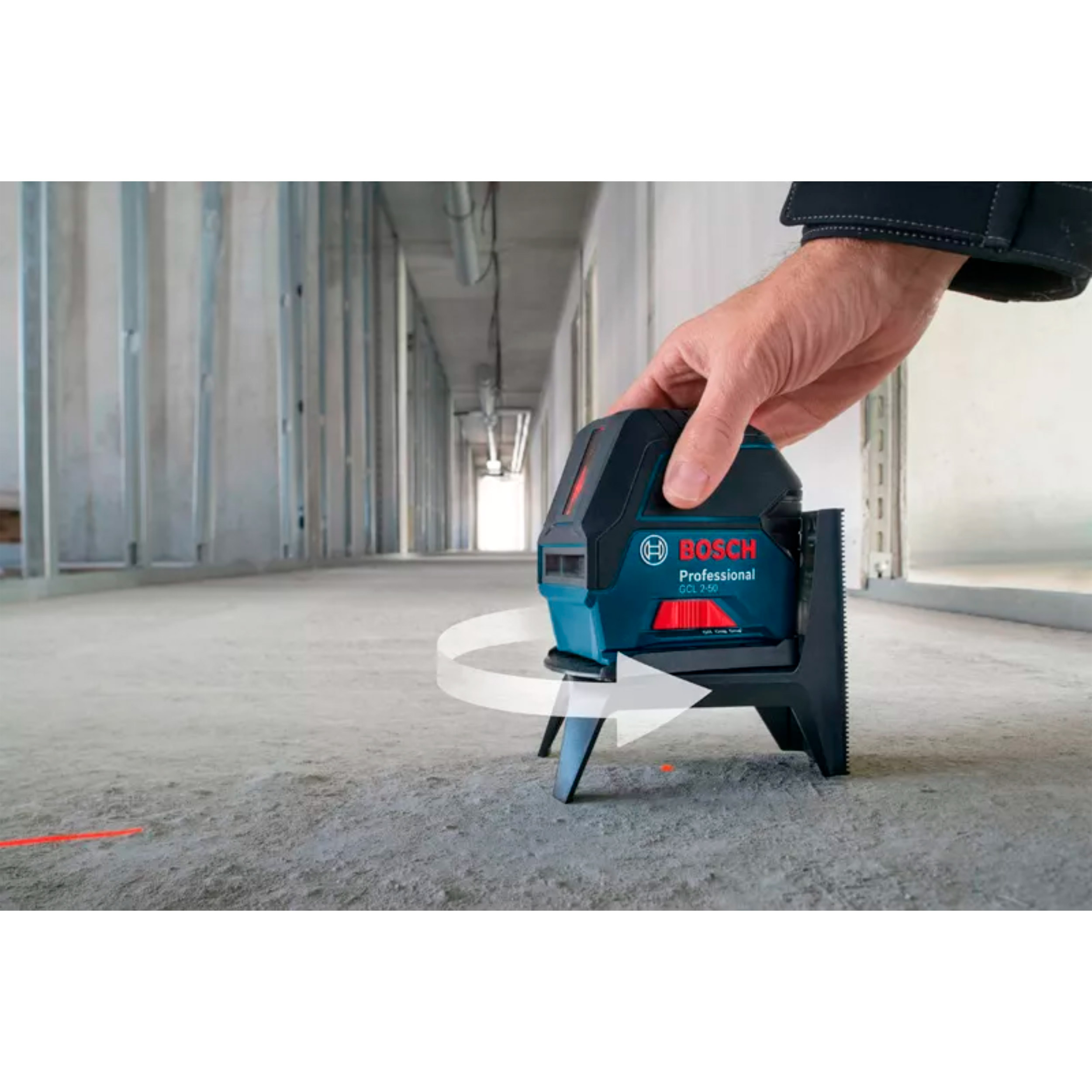 Нівелір лазерний BOSCH GCL2-50 Professional + тримач RM1 + затискач BM3 + пластина + 3xАКБ АА + кейс (0.601.066.F02)