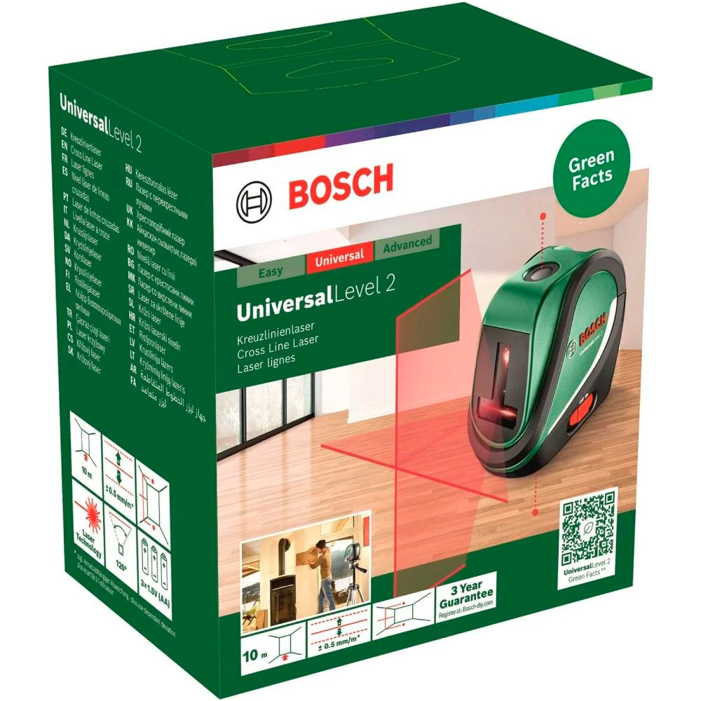 Нівелір лазерний BOSCH UniversalLevel 2 + чохол + 3xAA (0.603.663.802)
