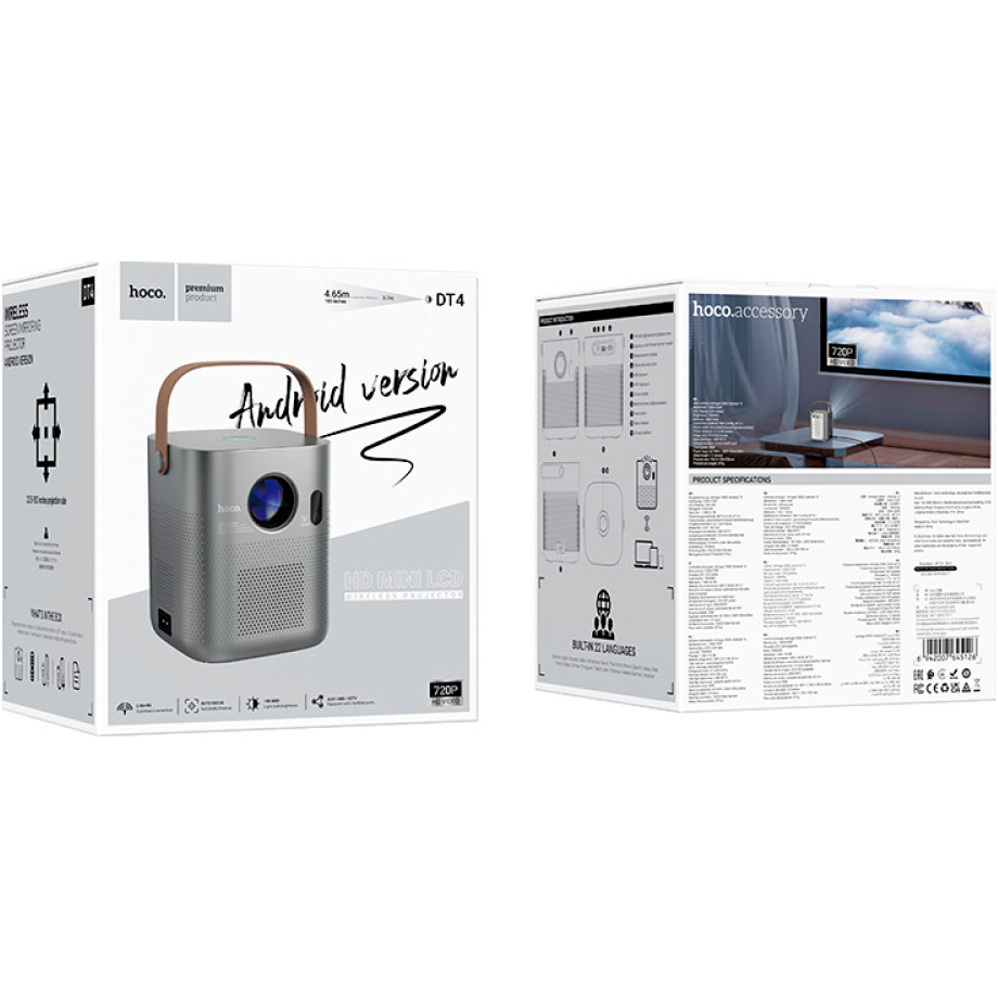 Проектор портативный HOCO DT4 Smart Full Autofocus Projector Android Version