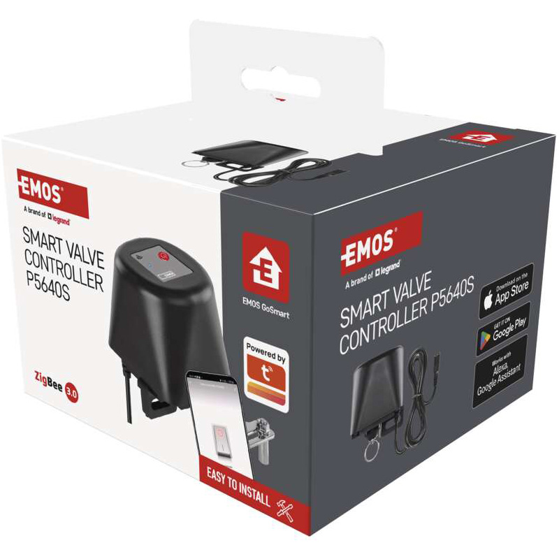 Шаровый кран с электроприводом EMOS GoSmart ZigBee Smart Valve Controller (P5640S)