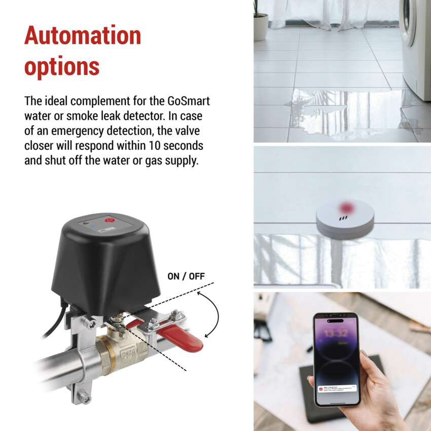 Шаровый кран с электроприводом EMOS GoSmart ZigBee Smart Valve Controller (P5640S)